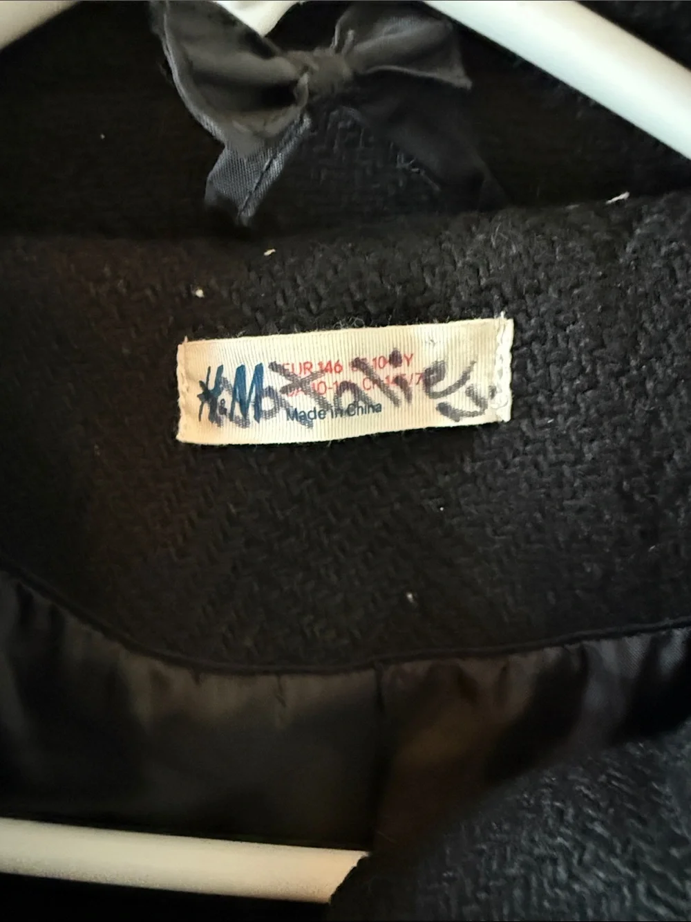 Little girls, H&M size 10 Black Double-Breasted Pea Coat with Gold Buttons